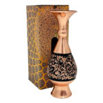 گلدان مسی الماس تراش 25 سانتی با جعبه سنتی - Image 2