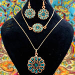 ست زیورآلات مسی فیروزه کوبی مدل 5 - Image 6