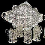 سرویس پذیرایی لوکس ملیله کاری (سینی بزرگ شاه‌عباسی و چای‌خوری) - Image 4