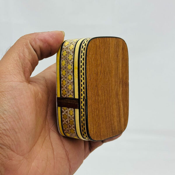جعبه خاتم کاری کبریتی طرح شیشی - Image 4