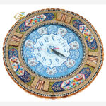 ساعت خاتم کاری گل و مرغ با صفحه میناکاری گرد - Image 4
