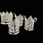 سرویس پذیرایی نقلی و نفیس ملیله کاری (قندان و چای‌خوری) - Image 5