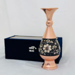 گلدان مسی الماس نقره  25 سانتی به همراه جعبه مخمل - Image 3