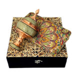 ست هدیه هدیه اداری ترمه و شکلات خوری مس و خاتم - Image 2