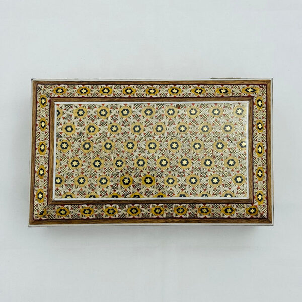 جعبه خاتم کاری استخونی مدل پره وارو 10در16 - Image 4