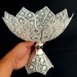 ظروف ملیله کاری کاسه تاجی میوه خوری - Image 3