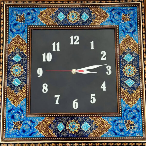 ساعت خاتم کاری تذهیب چهارگوش صفحه مربعی - Image 7