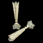 ظروف ملیله کاری گلدان 25سانتی مدادی - Image 5