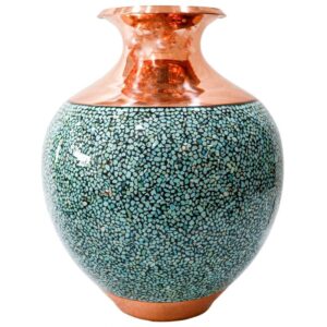 گلدان فیروزه کوبی مسی مدل بلونی 25