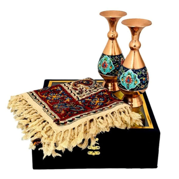 ست اداری رومیزی قلمکار و گلدان جفتی 20 سانتی مدل پرداز - Image 6