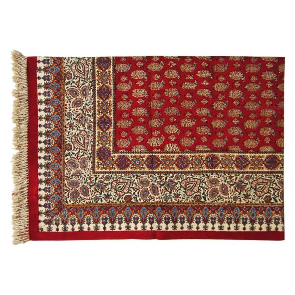 رومیزی قلمکار زمینه قرمز 160در240 سانتیمتری اعلاء - Image 2