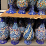 ست هدیه میناکاری گلدان20 با جعبه مشبک - Image 4