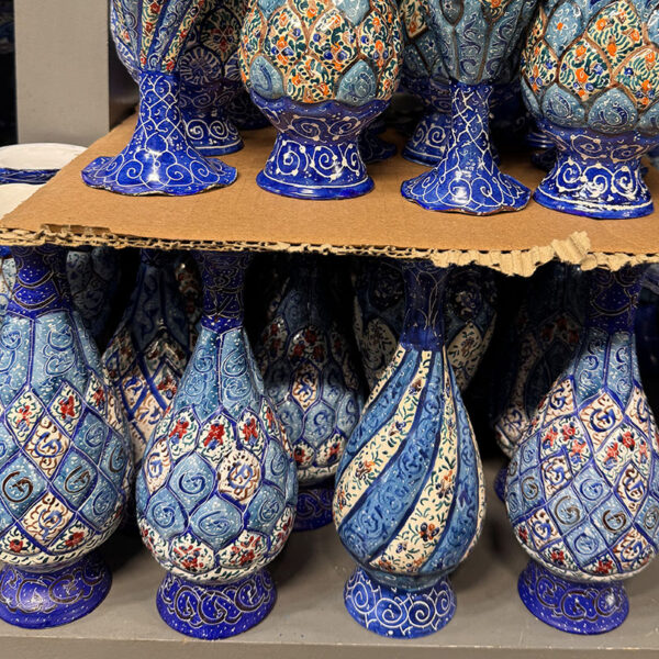 ست هدیه میناکاری گلدان20 با جعبه مشبک - Image 4
