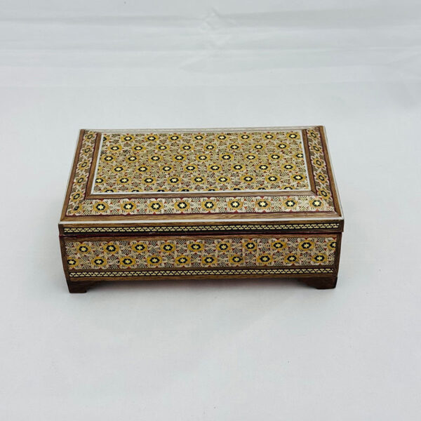 جعبه خاتم کاری استخونی مدل پره وارو 10در16 - Image 7