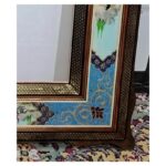 تابلو قلمزنی با قاب خاتم کاری دوشاسی چوگان 50در60 - Image 7
