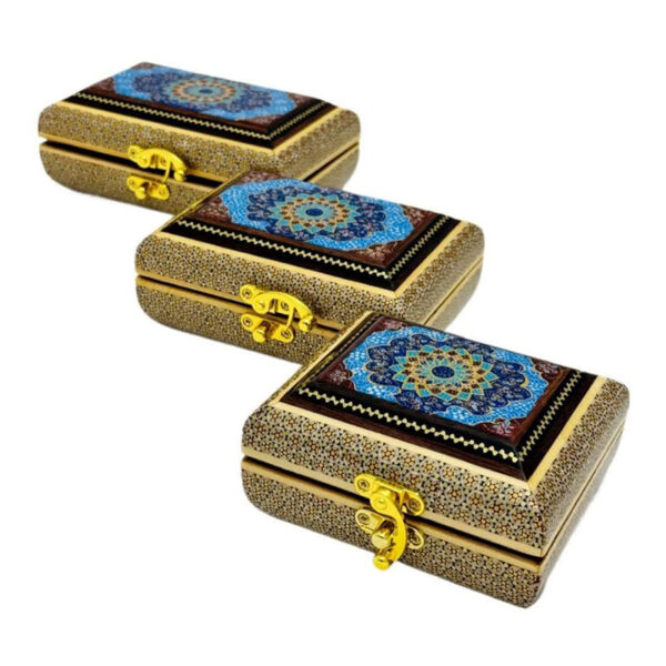 جعبه خاتم کاری مدل تمام خاتم تذهیب سری - Image 2