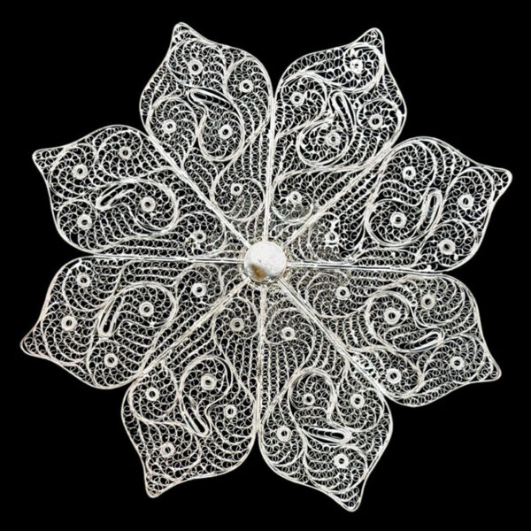 ظروف ملیله کاری شیرینی خوری اشکی بزرگ - Image 4