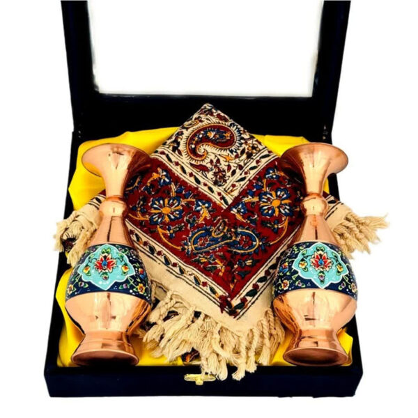 ست اداری رومیزی قلمکار و گلدان جفتی 20 سانتی مدل پرداز - Image 5