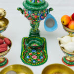 ست هفت سین میناکاری طرح برجسته گل و بلبل - Image 15