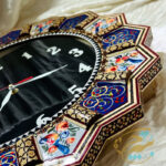 ساعت  خورشیدی خاتم کاری  گل ومرغ باصفحه مشکی - Image 5