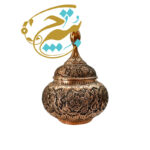 شکلات خوری (قندان) قلمزنی مدل گل و مرغ 25 سانتی