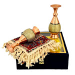 ست هدیه اداری خاتم کاری گلدان و رومیزی قلمکاری - Image 2