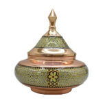 قندان سفینه مس و خاتم کاری شالدار متوسط - Image 2