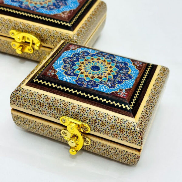 جعبه خاتم کاری مدل تمام خاتم تذهیب سری - Image 5
