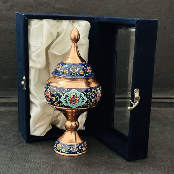 شکلات خوری مس و پرداز ارتفاع 25 با جعبه مخمل - Image 4