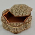 شکلات خوری خاتم کاری چوبی طرح گلی پره وارو قطر ۱۹ - Image 8