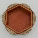 شکلات خوری خاتم کاری چوبی طرح گلی پره وارو قطر21 - Image 9