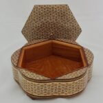 شکلات خوری خاتم کاری چوبی طرح گلی پره وارو قطر21 - Image 10