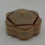شکلات خوری خاتم کاری چوبی طرح گلی پره وارو قطر ۱۷ - Image 10
