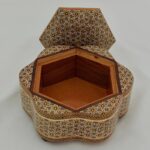 شکلات خوری خاتم کاری چوبی طرح گلی پره وارو قطر ۱۷ - Image 8