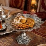 شیرینی خوری لب دالبر ملیله کاری نقره 23 سانتی