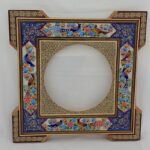 آینه خاتم کاری طرح گل و بلبل چهارگوش - Image 4