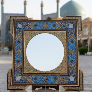 آینه خاتم کاری طرح اسلیمی (تذهیب) چهارگوش
