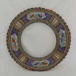 آینه خاتم کاری طرح گل و بلبل گرد - Image 3