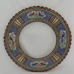 آینه خاتم کاری طرح گل و بلبل گرد - Image 7