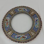 آینه خاتم کاری طرح گل و بلبل گرد - Image 2