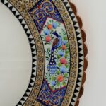 آینه خاتم کاری طرح گل و بلبل گرد - Image 5