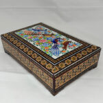 جعبه خاتم کاری 14در22 گل و مرغ - Image 6