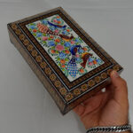 جعبه خاتم کاری 14در22 گل و مرغ - Image 2