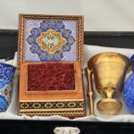 پک هدیه زعفران به همراه ظروف مینا کاری و جعبه خاتم کاری تذهیب - تصویر 4